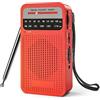 Padwa Lifestyle Radio Portatile FM/AM, Mini Radiolina Portatile con Altoparlante Stereo Integrato/Jack Per Cuffie, Piccola Radio a Transistor Alimentata a Batteria AA per Escursionismo, Jogging e Campeggio (Rosa)