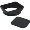 Haoge LH-X23 - Paraluce rettangolare in metallo con attacco a baionetta e tappo per Fujifilm Fuji Fujinon XF 23 mm F1.4 R, XF 56 mm F1.2 R, XF 56 mm F1.2 R APD LH-XF23