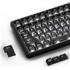 HITIME XVX - Copritasti trasparenti neri 60 75 100%, stile keycap in ceramica, copritasti lucidi e profilo ciliegio, set di tasti per tastiera meccanica MX Switch, 119 tasti