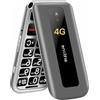 artfone F30 Grigio Argento - 4G Telefono Cellulare per Anziani丨Flip Telefoni Cellulari con Tasti Grandi丨2.4 Display丨Funzione SOS丨Chiamata Rapida丨Batteria da 1300 mAh丨Base di Ricarica丨Aiuto auditivo