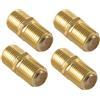 POPPSTAR - 4x giunti elastici SAT coassiali (connettori F (spina su spina) per 4 cavi coassiali da 8,2 mm con presa F), prese connettori per cavi coassiali - antenna, placcati in oro