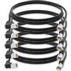 HB-Digital - Cavo di rete LAN a 90° con connettore RJ45 maschio, in rame, cat. 6, professionale, S/FTP PIMF LSZH, senza alogeni, conforme alla normativa RoHS, AWG 27/7, patch Ethernet 5x 0,5m Nero