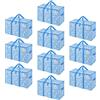 VENO Set da 10 Borse da trasloco grandi, Scatole trasloco con coperchio, cerniere e manici rinforzati, Borsone da viaggio, impermeabili Borsa di stoccaggi per vestiti (Brezza Primaverile, 10 Pz.)