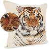 ANRO Fodera per cuscino decorativo Tiger in tessuto gobelin, 45x45 cm, senza imbottitura