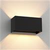 ledscom.de Applique CUBEL per esterni, IP65, up/downlight, nero opaco, angolare, 2x G9 max. 10W