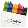 CanBee Candele di cera 50 Candele Multicolore in Cera d'Api Naturale - 16 cm x 5 mm - 40 Minuti - Senza Fumo - Stoppino in Cotone - Per Studio, Lavoro, Concentrazione, Home Office - CanBee
