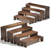 KOSLEOW Alzata in Legno Massello 4 Ripiani, Porta Profumi, Espositore per Buffet, Supporto Display per Dolci, Collezioni, Figura, Libri, Cosmetici, Mensola Decorativa per Casa
