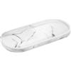 Luxspire Vassoio in Resina, Vassoio Ovale Portaoggetti per Bagno, Vassoio Decorativo Organizer per Tessuti Candele, Vassoio da Bagno per Sapone Shampoo Profumi Asciugamano Pianta, Marmo Bianco