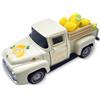 Teeloray Decorazioni per Camion di Limoni, Limone Decorazione per la Casa Camion Retrò in Metallo con Piccoli Limoni Artificiali e Casse di Legno per Centrotavola in Casa Cucina e Feste Estive, Crema