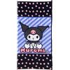 CARTOON Telo Mare Kuromi 70x140 cm Microfibra 100% Poliestere 245 gsm Assorbente e Asciugatura Rapida Leggero e Compatto Ideale per Spiaggia e Piscina Design Nero e Lilla con Teschio Iconico