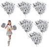 OUKENS Pom Pom Cheerleading, 7 Colori 6 Pezzi Pom Pom Cheerleading Accessorio Danza per Feste Sport Pompon Cheer(Argento)