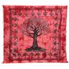 Seamar Copritutto Grande New Albero Copri Divano 100% Cotone Riciclato con Frange 210x230cm Telo Mare (Rosso)