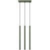 SOLLUX lighting Lampada Da Soffitto Lampada Da Sospensione Di Acciaio 3 Paralumi 30 x 5 x 94 cm Verde Oliva Pastelo