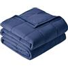 Sivio Coperta con peso 7 kg, traspirante, materiale morbido con perle di vetro, per tutte le stagioni, divano letto, blu navy, 150 x 200 cm