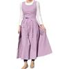 CBBEONRN Grembiule in Cotone Tinta Unita con Tasche Grembiuli con Bavaglino Casual Gonna Rotonda Abito per Cucina Giardinaggio Caffetteria Light Purple,One Size