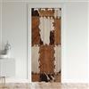 Loussiesd Tenda per porta in pelliccia di mucca per porta privacy 86 x 203 cm in pelle bovina decorativa per porta privacy decorazione per la casa fattoria occidentale pelle animale griglia plaid cowboy tratta