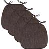 JingNian Cuscini Per Sedie Da Sala Da Pranzo Con Lacci, (set Da 2/4/6) Cuscini Per Sedie Da Cucina Con Cerniera, Cuscino Per Sedile A Ferro Di Cavallo Morbido E Resistente, Cuscini (Size:Pack of 4,Color:brown)