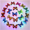 jindaaudio (Confezione da 24) Adesivi murali farfalla lampeggiante 3D, luce notturna a farfalla a LED in fibra ottica, decorazione murale per camera da letto per bambini (multicolore)