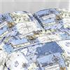 LARA MORADA Set Lenzuola Completo Letto Matrimoniale, Made in Italy - 100% Cotone Disegno Mappa - Lenzuolo Sopra 250x290 cm, Sotto con Angoli 180x200x25 cm e 2 Federe 52x82 cm - per Tutte le stagioni (Azzurro)