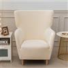 Generic Rivestimento Poltrona Schienale Alto 1 Pezzo, Copripoltrona Elasticizzato Velluto Con Braccioli, Copertura Decorativa Per Sala Banchetti, Soggiorno(A-Beige,1PCS)