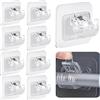 XUSSMM 10 Ganci Adesivi Supporti Autoadesivi per Bastone per Tende, Senza Unghie, Regolabili, per Asciugamani, per Soggiorno, Camera da Letto, Bagno, Hotel (Trasparente)