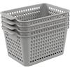Annkky Set di 4 Cesta Plastica Impilabile, Cestini Portaoggetti