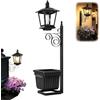 Lebkumas Lampione Solare Da Esterno Con Fioriera, Lampada Solare 2 In 1 Con Cassetta Di Piantagione, Luce Solar Da Parete Impermeabili A Luce Bianca Calda Per Vasi Da Fiori, Lucis Solar Decorative