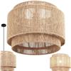 tectake® lampada a sospensione boho chic, lampadario cucina in juta a 3 livelli, paralume intrecciato E27, plafoniera soffitto, lampadario soggiorno, salotto, arredamento casa, 40W - Ø 46 x 32 cm