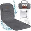 Claessonliving Cuscino Vasca da Bagno per Tutto il Corpo (125x43cm) - Cuscino Bago con ventose e Poggiatesta; Supporta Collo, Schiena e Gambe - Incl. Borse per Lavaggio e da Viaggio e Ganci per Asciugatura - Grigio