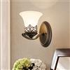 He-shop Llluminazione da parete , Lampada da parete Mid-Century con lampada in ferro battuto Applique da parete in metallo for interni con vetro smerigliato Lampada da lettura a parete con incisione V-intage