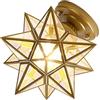 DIYEAH Lampada da Soffitto LED per Corridoio e Cucina, Lampada a Sospensione in Ferro e Acrilico Color Oro Luce Calda, Illuminazione Decorativa per Interni e Sala da Pranzo