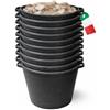 MOHOME Mastello Multiuso PVC Secchio Nero Made in Italy Cassa Macerie Malta Calcinacci Tinozza per Edilizia Set da 10 Capacità 45 Litri Impilabile Doppio Manico Resistente Cantiere Giardino Casa