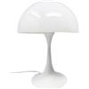 TEKHOME Lampada da Tavolo D12-B E27 - Design Moderno a Fungo, Lampada da Comodino/Scrivania, Metallo e Resina, Colore Bianco, Max 60W