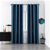GIRASOLE HOME Coppia Tende Oscuranti Effetto Metallizzato Tenda Isolante per Soggiorno Camera Ufficio Balcone Porta Finestra 2 Pannelli con Occhielli (Blu, 140x280cm)