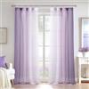 DWCN Violet Tende in Voile per Finestra Tenda in Voile Trasparente Sfumata con Nastro Raccoglitore con Sistema di Guide Trasparente Aerato Lungo Sheer per Soggiorno Camera da Ragazza 140x260cm