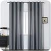 GIRASOLE HOME® Coppia Tende Semi Oscuranti Tinta Unita Tenda per Soggiorno e Camera 2 Pannelli con Occhielli (Grigio, 140x275cm)