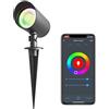 CALEX Faretto LED Smart Outdoor, GU10, colori RGB & luce da fredda a calda, Dimmerabile, impermeabile, controllo app Wi-Fi & vocale, con picchetto e lampadina smart inclusa, Nero