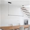 IWANTDO Luce LED Lineare Cucina Isola Lampadario Dimmerabile con Telecomando Sala da pranzo Moderna Lampada a sospensione per Bar Tavolo da pranzo Ufficio Regolabile in altezza Bianco Ombra (Black,80cm)