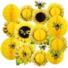 OMIGA 12 Pezzi Girasole Fiori Carta Crespa da Appendere Pompom