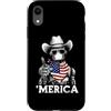 Merica USA Patriotic Cute Funny 4th of J Custodia per iPhone XR Robot Ingegnere Robotica AI Scienza Bandiera Americana Bandana