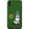 Miniature Schnauzer Puppy Lover PS Custodia per iPhone XS Max Giorno di San Patrizio in miniatura Schnauzer felice San Pawtrick