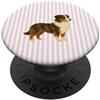 My Doxie Depot Dachshund For Women & Tee Australian Shepherd Illustrazione Rosa A Strisce Estetiche PopSockets PopGrip Adesivo