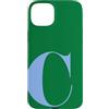 Retro Large Initials - Accessories by B. Custodia per iPhone 15 Plus Personalized Initial Letter C Blue Minimalist Monogram Name