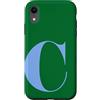 Retro Large Initials - Accessories by B. Custodia per iPhone XR Personalized Initial Letter C Blue Minimalist Monogram Name