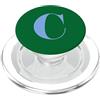 Retro Large Initials - Accessories by B. Personalized Initial Letter C Blue Minimalist Monogram Name PopSockets PopGrip per MagSafe