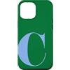 Retro Large Initials - Accessories by B. Custodia per iPhone 12 Pro Max Personalized Initial Letter C Blue Minimalist Monogram Name