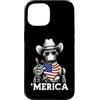 Merica USA Patriotic Cute Funny 4th of J Custodia per iPhone 15 Robot Ingegnere Robotica AI Scienza Bandiera Americana Bandana