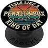 Feels Like a Penalty Box Kind of Day Ice Feels Like A Penalty Box Tipo di Day Retro Hockey PopSockets PopGrip Adesivo