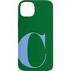 Retro Large Initials - Accessories by B. Custodia per iPhone 14 Plus Personalized Initial Letter C Blue Minimalist Monogram Name