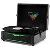 Victrola Journey Glow - Giradischi Bluetooth a Valigia 3 Velocità Illuminato con 18 Effetti Luce RGB e Sincronizzazione Musicale, Altoparlanti Stereo con Bassi Potenziati (Nero)